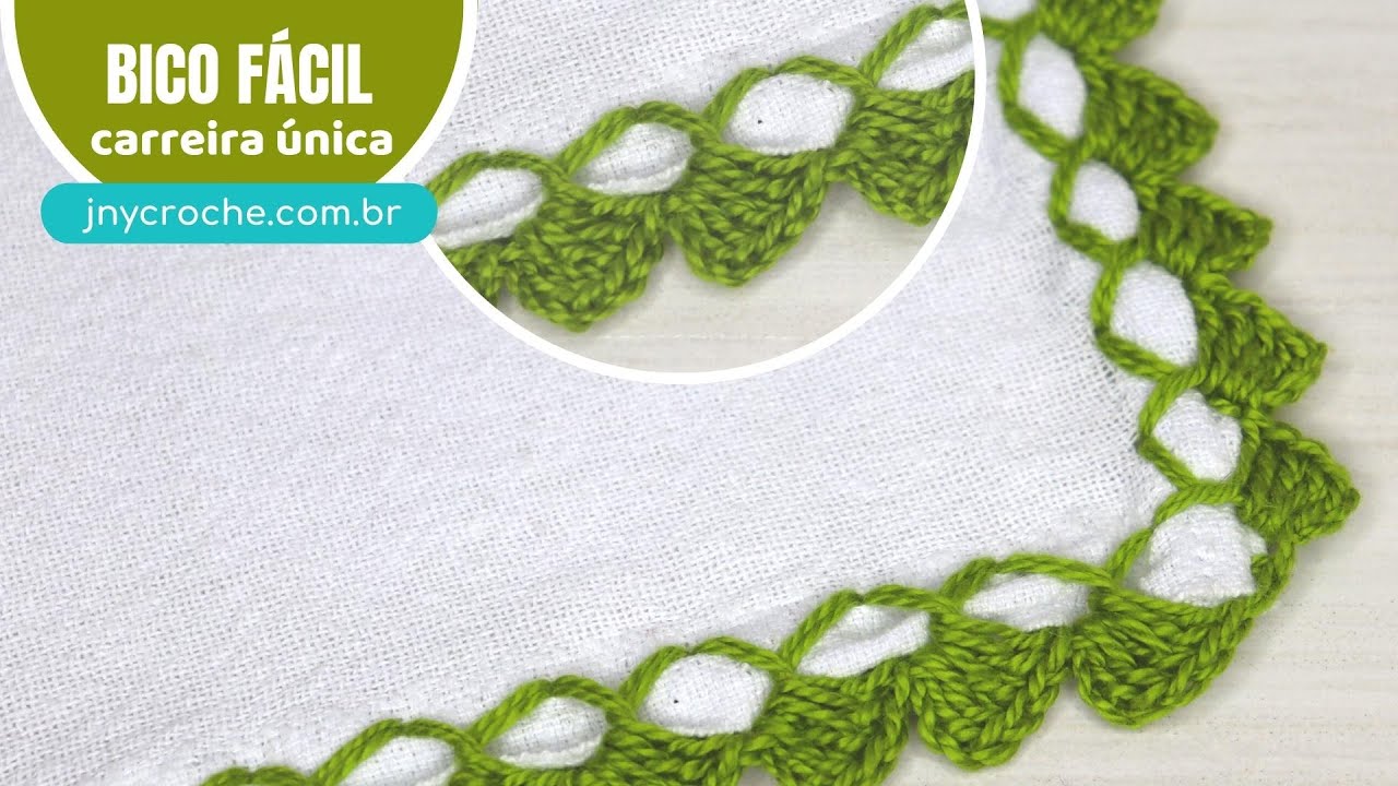 BICO DE CROCHÊ CARREIRA ÚNICA | SÉRIE BICOS PARA INICIANTES Aula 40 - JNY Crochê
