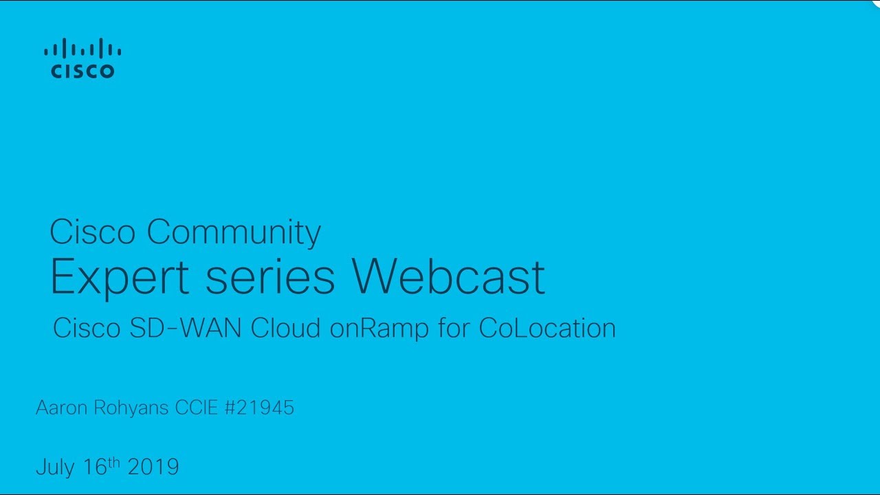 Cisco SD WAN Cloud onRamp for CoLocation