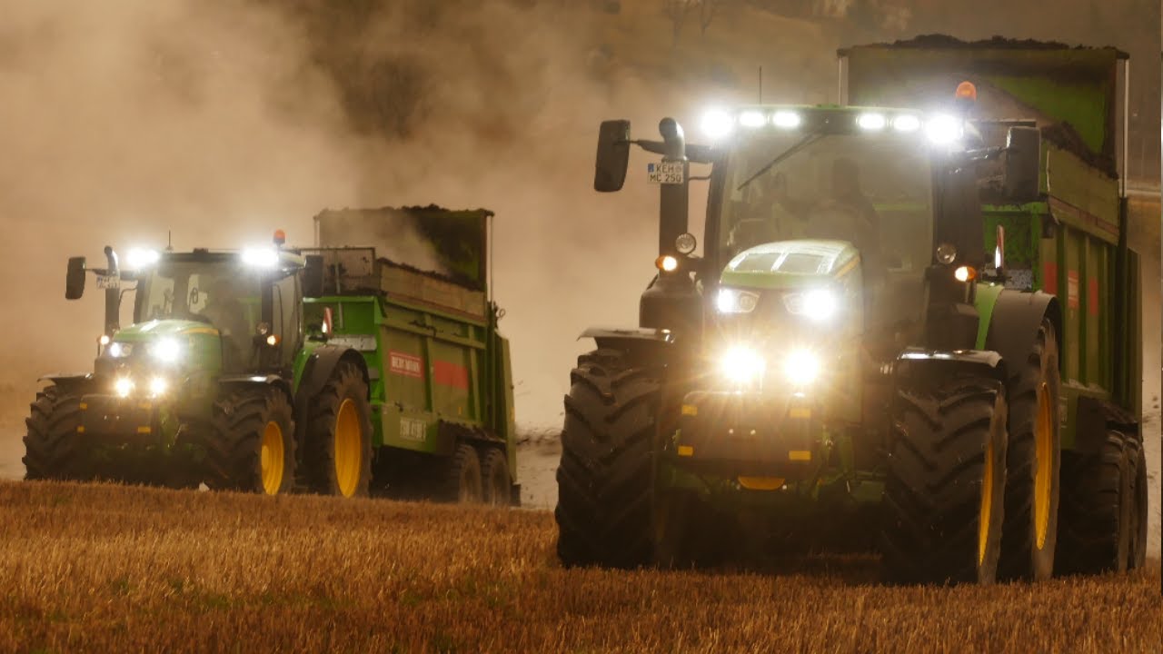 MEGA Auftrag Kompost Streuen 😮 John Deere 6R im Saharastaub!
