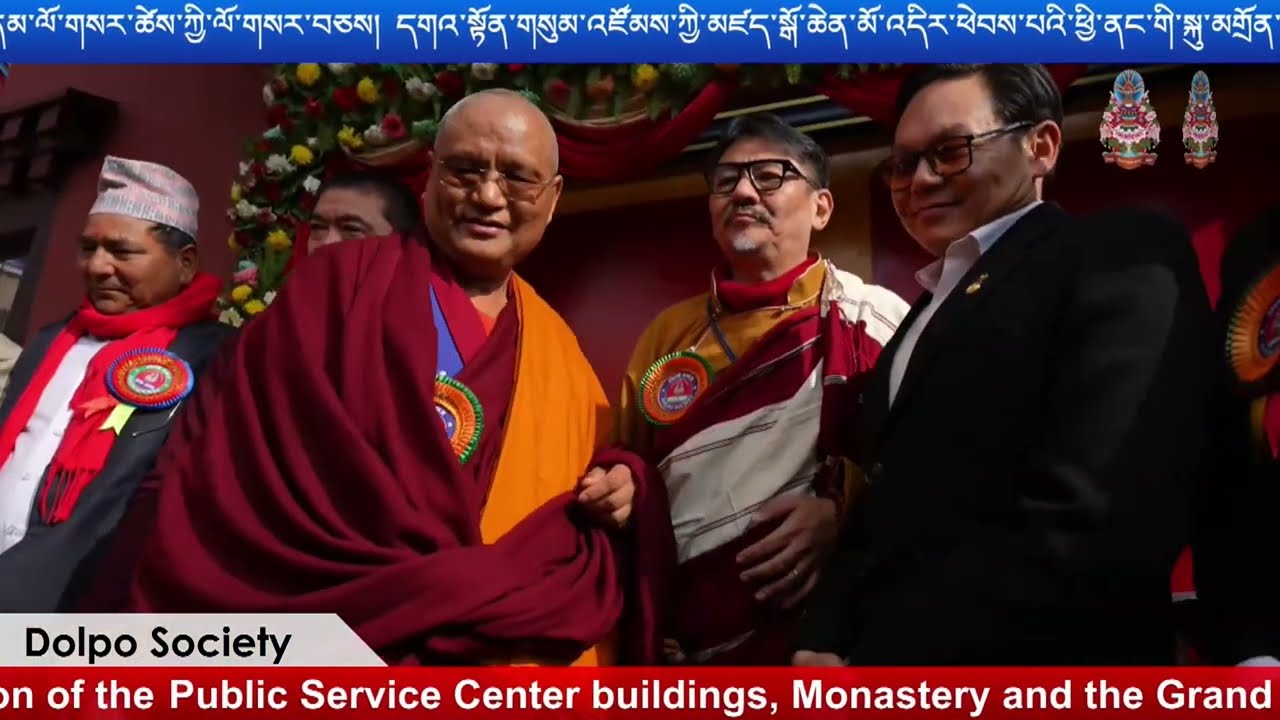 Cutting the ribbon of the Dolpo Society Monastery 25th Anniversary Celebration of the Dolpo Society.
