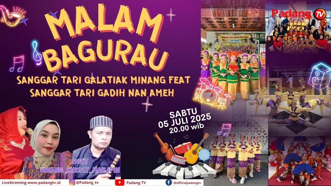LIVE; Malam Bagurau Basamo Sanggar Tari Galatiak Minang Dan Sanggar Tari Gadih Nan Ameh