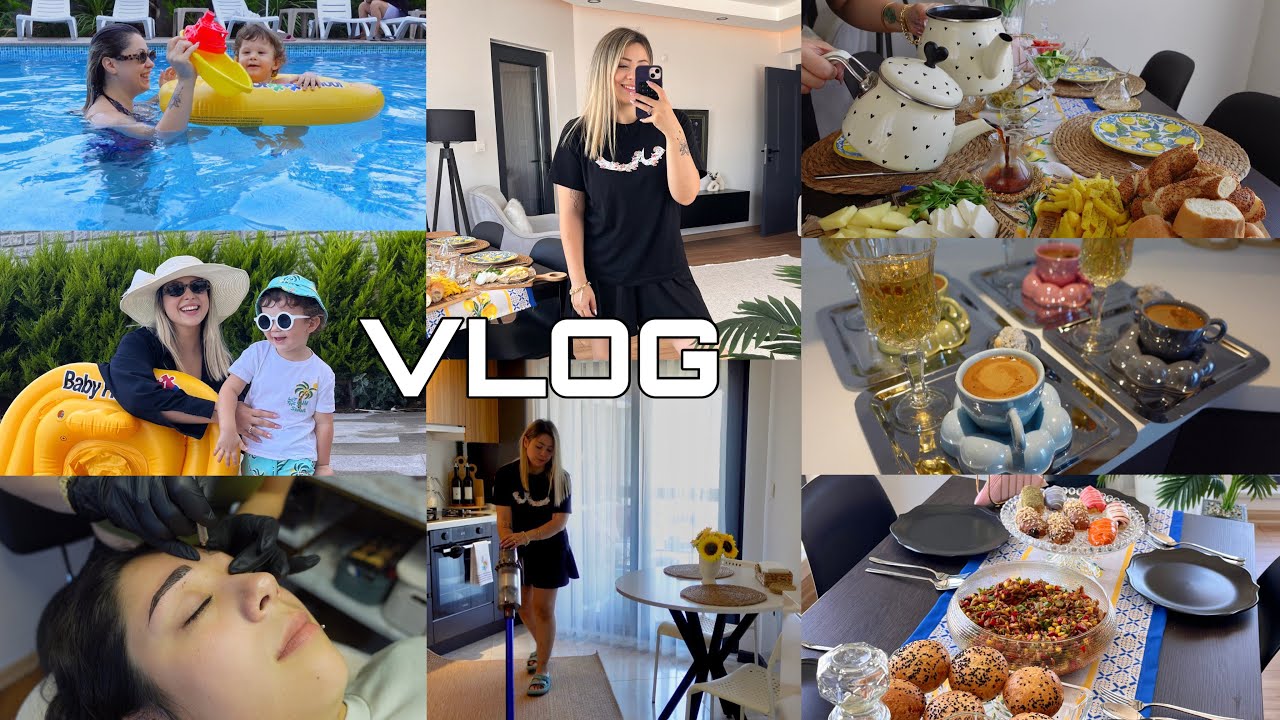 ADANA'DAN MİSAFİRLERİMLE DOLU BİR VLOG | KAHVALTI HAZIRLIĞI | HAVUZ KEYFİ | MİCROBLADİNG DENEYİMİ