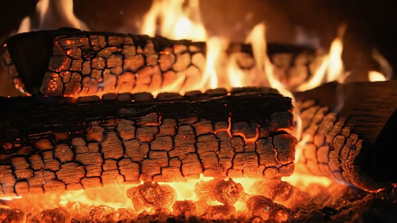🔥 Cozy Fireplace Ambience ⏐ Crackling Fire Sounds ⏐ Piano & Peaceful 🥰