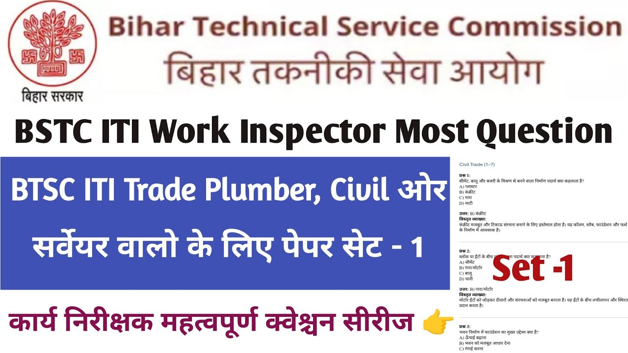 "BTSC Work Inspector 2025 | Paper Set 1 Solved | Full Analysis" ✅