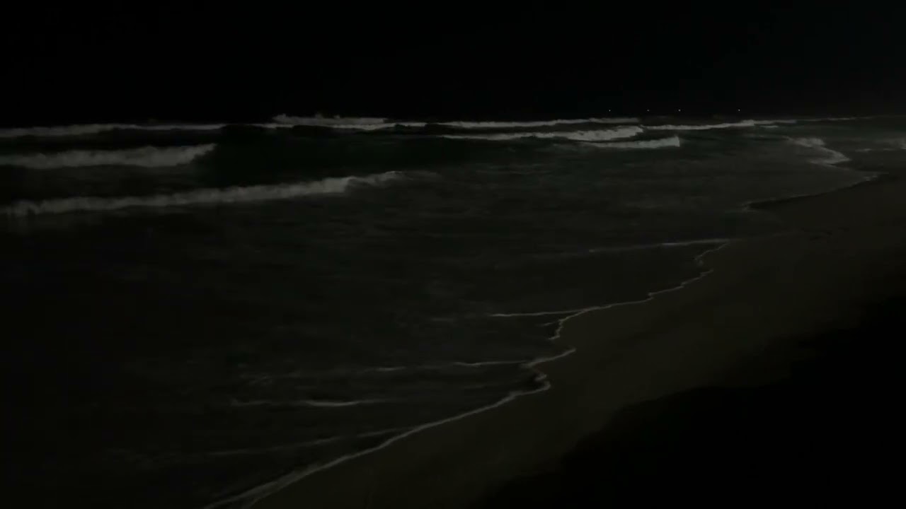 Dark Beach at Night | Waves Rolling Gently for Total Relaxation
