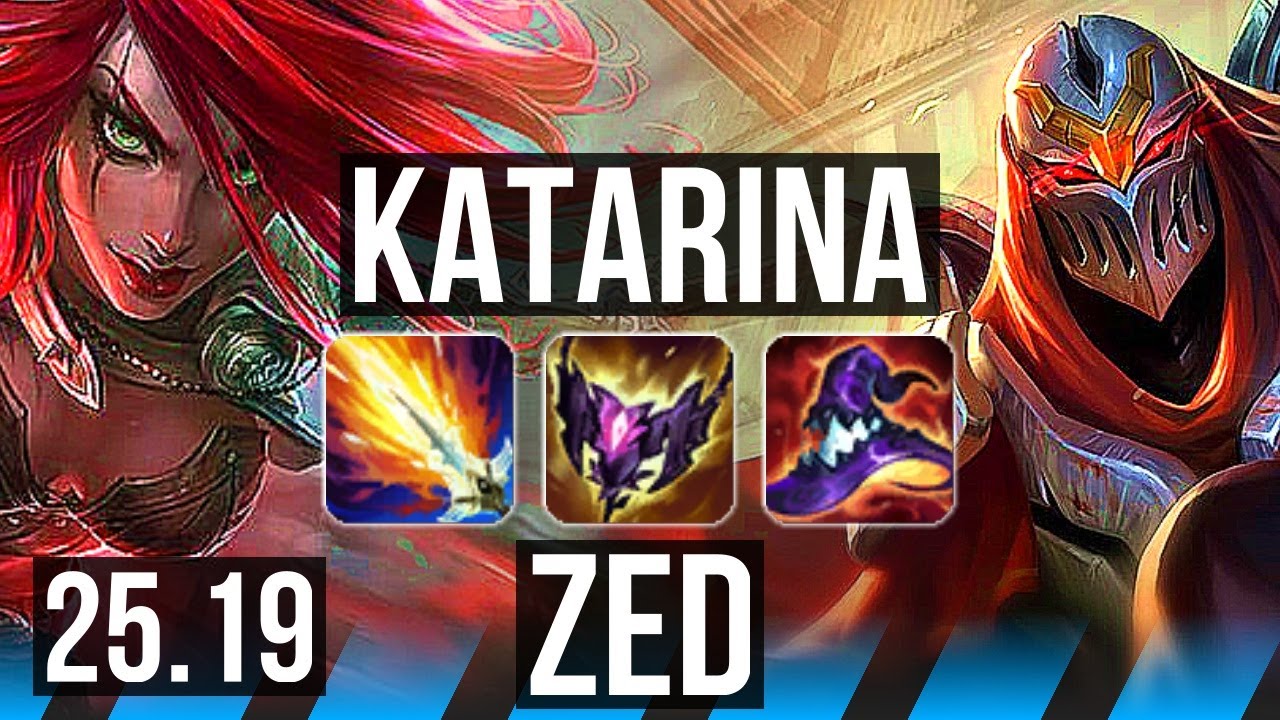 KATARINA vs ZED (MID) | 21/1/13, Legendary, 900+ games | EUW Master | 25.19