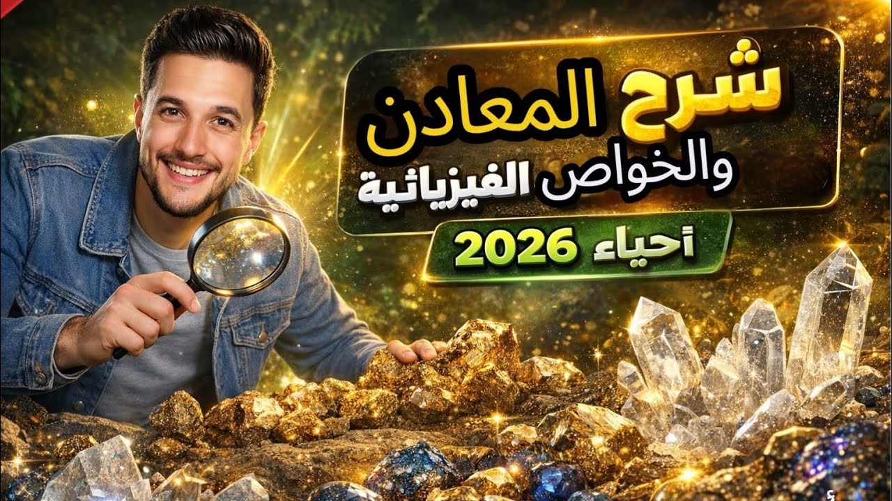 شرح درس المعادن والخواص الفيزيائية للمعادن الباب السابع الاحياء وعلوم الارض ثانوية عامة 2026 
