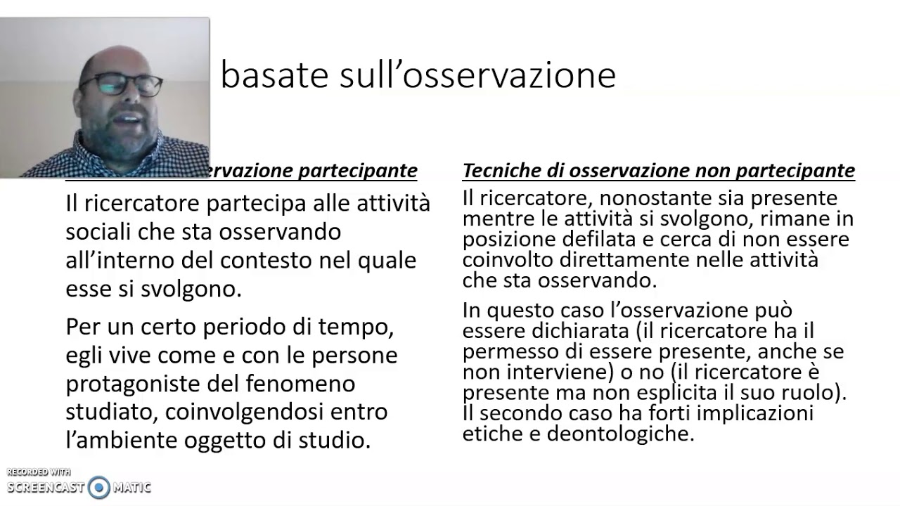 I metodi qualitativi: l&rsquo;osservazione (1)