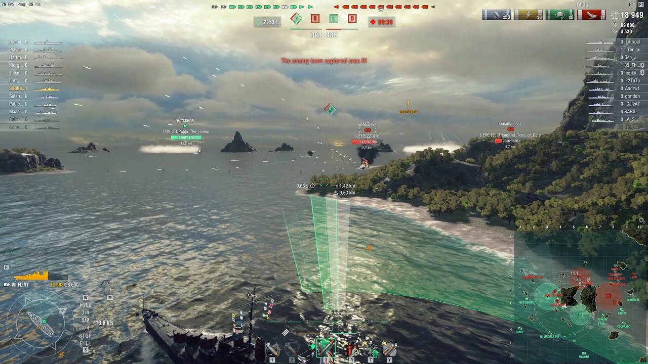 Flint T7 US Cruiser | 155k Dmg 6 Kills, High Caliber, Dev Strike, Confederate | World of Warships