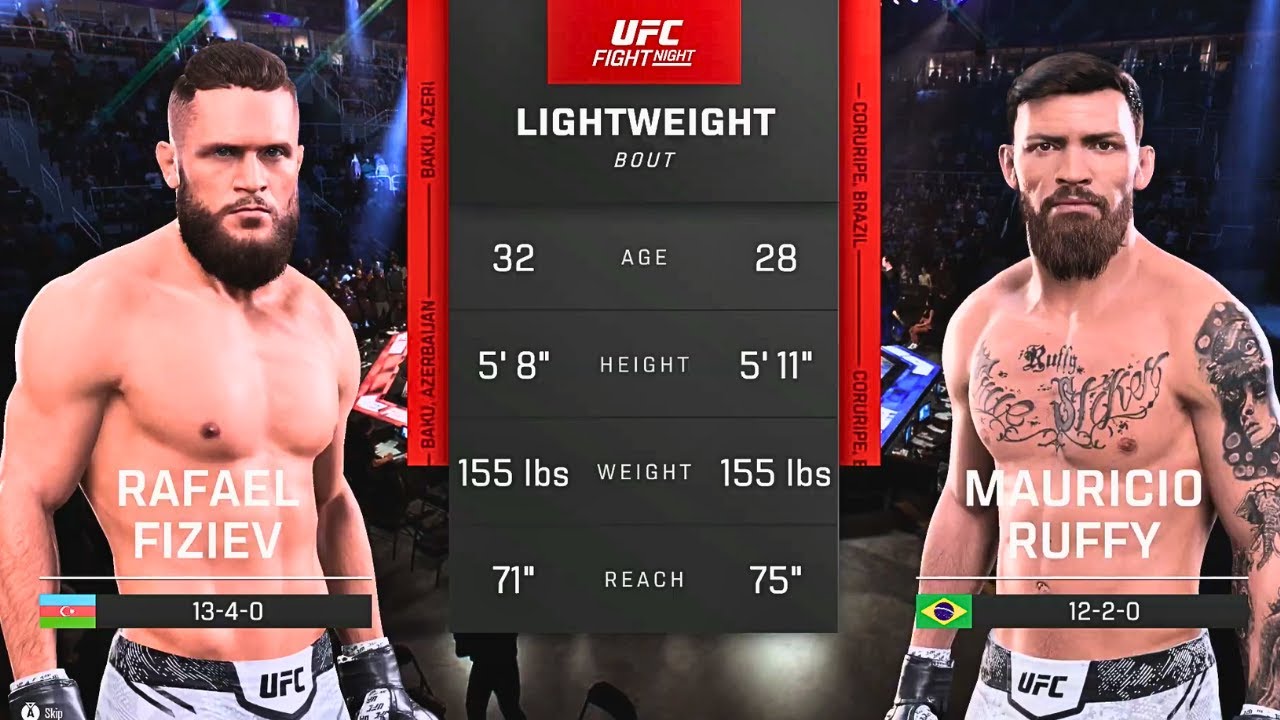 Rafael Fiziev vs Mauricio Ruffy FULL FIGHT | UFC 5 AI Simulation Gameplay (CPU vs CPU)