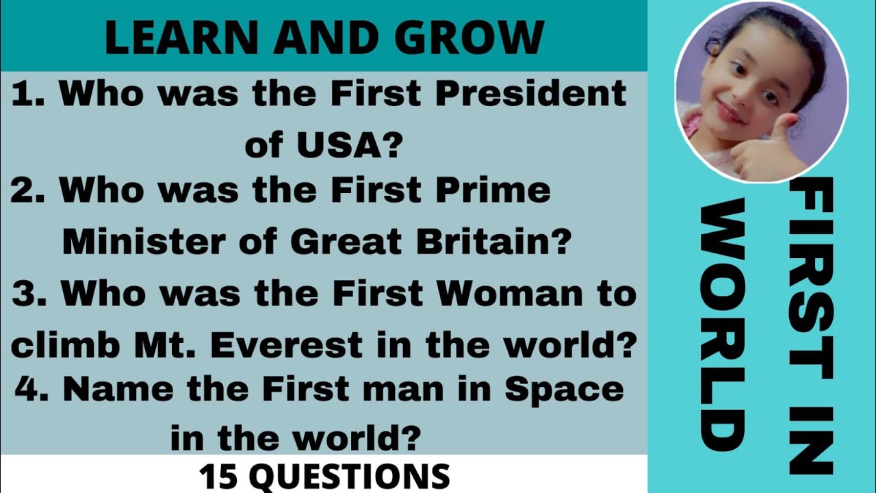 First in the World Quiz | General Knowledge Quiz | 15 Important MCQs | World Quiz