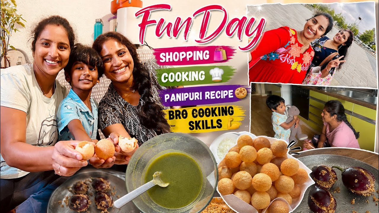 Weekend Fun😍|Andaram సరదాగా|Cooking by him |Shopping |Exploring |Panipuri recipe@anumanateluguammai 