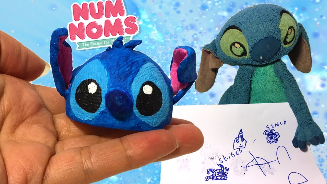 Num Noms knutselen (crafts) - papier mache - Stitch ontwerp van mijn zoontje!