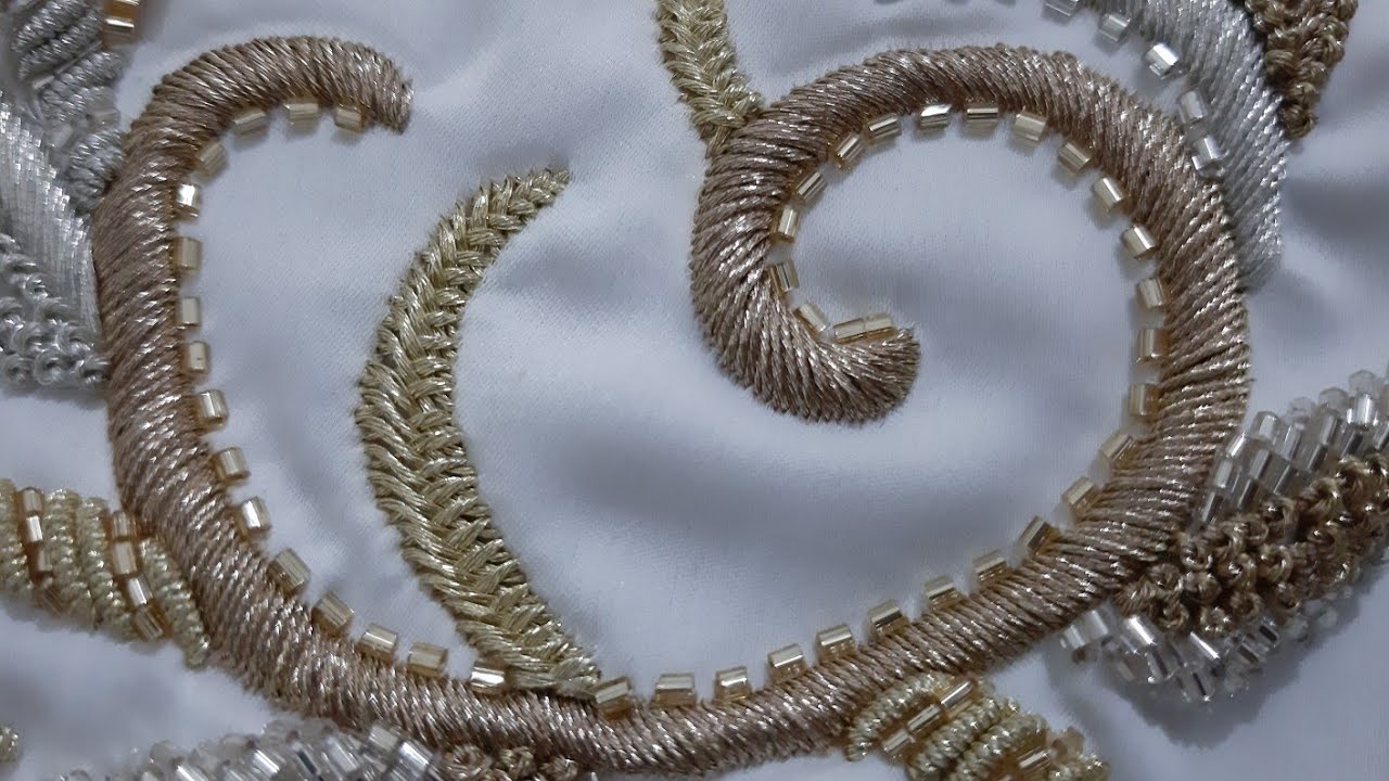 طرز الرباطي باليد غرزة الحشو او غرزة الرباطي العادية بالسقلي الصم Hand embroidery
