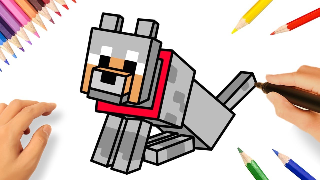 HOW TO DRAW A WOLF 🐺 | MINECRAFT