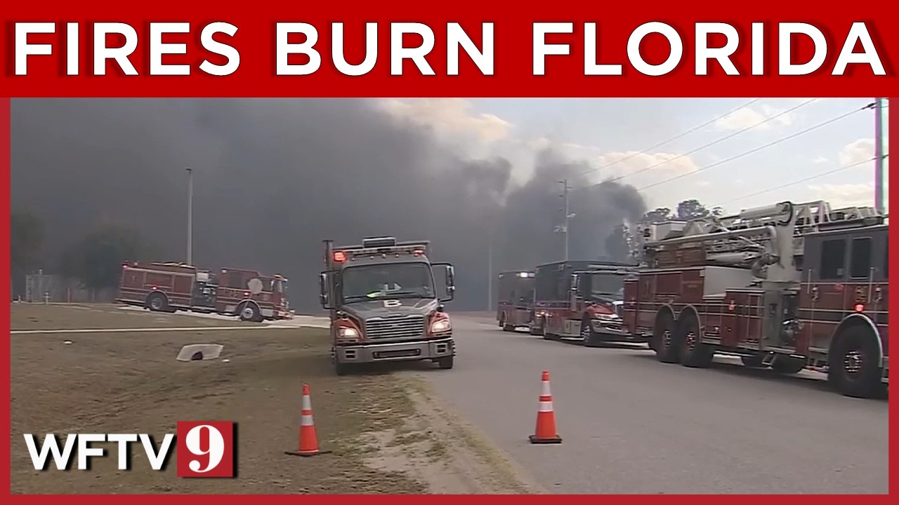 Fires tear through Florida plant nursery, campground, shut down highway
