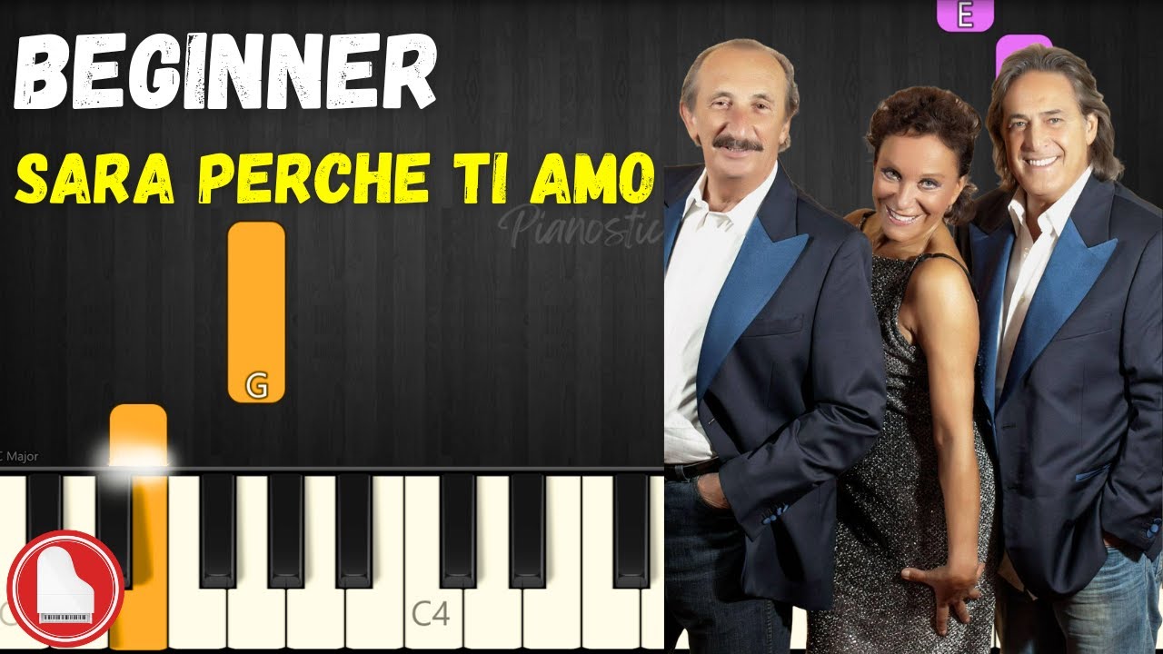 Sarà Perché Ti Amo 💕 Ricchi e Poveri 💕 EASY Piano Tutorial (MIDI + Sheet Music)