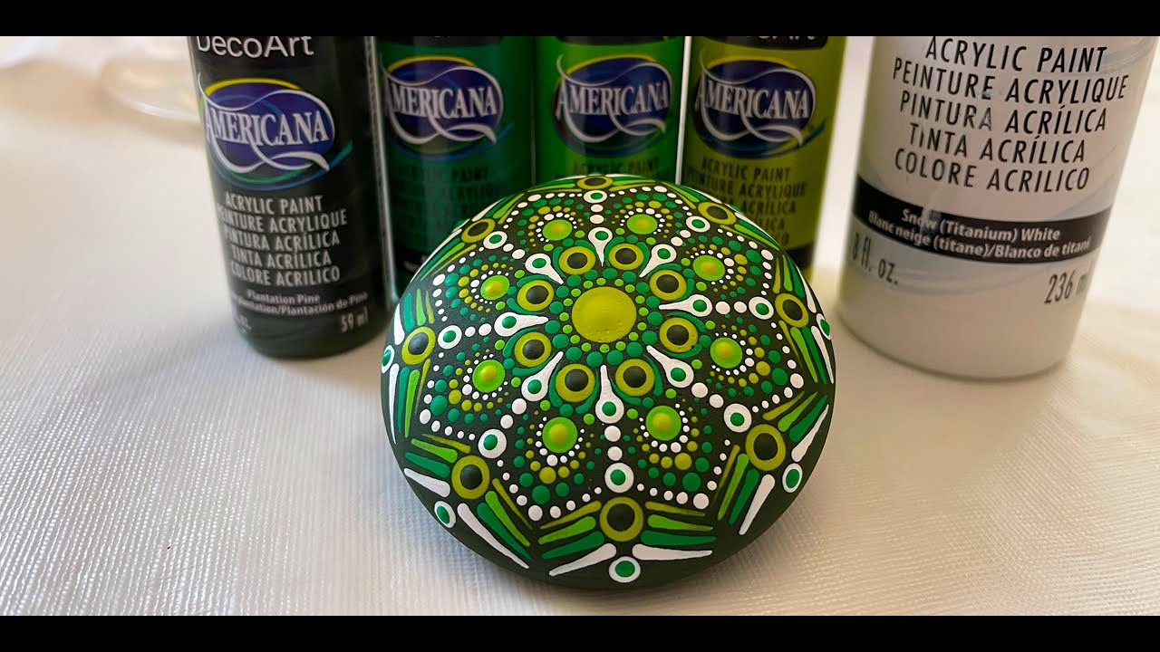 Creating a Dot Mandala on a molded Art Stone - 395