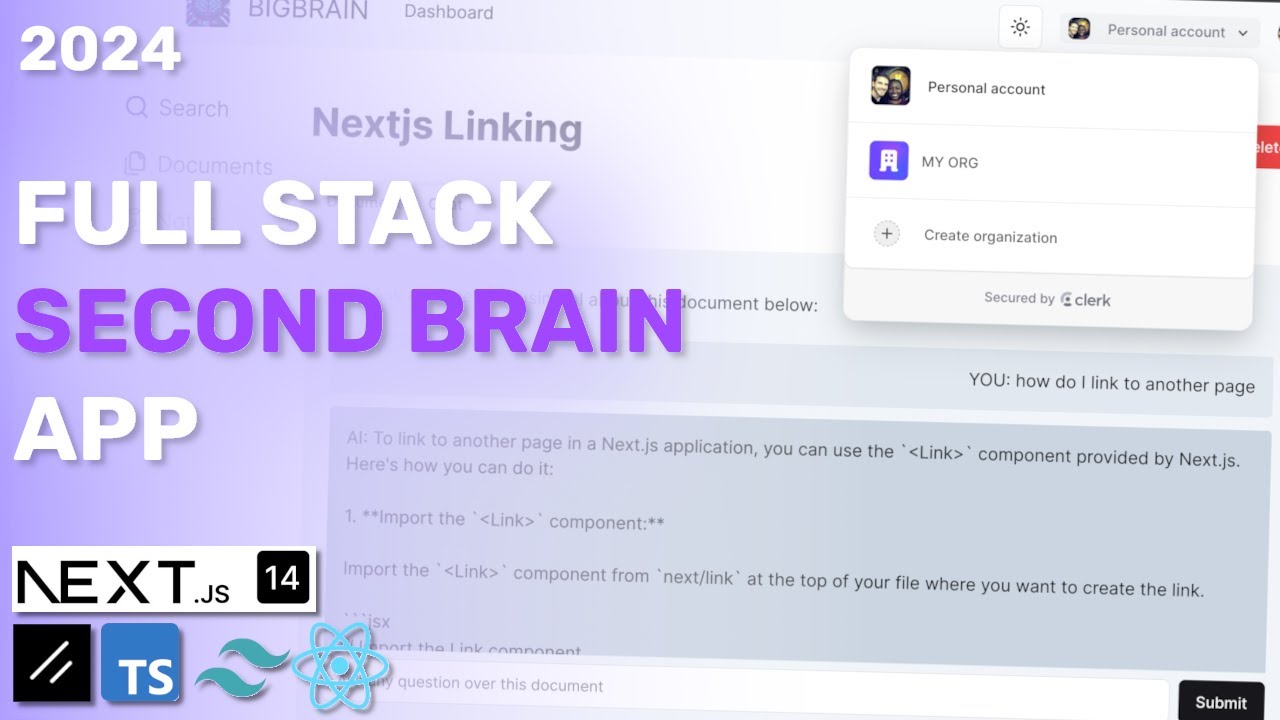 Build a Second Brain App including AI Vector Search (Next.js, Shadcn, Typescript, Convex, Clerk)