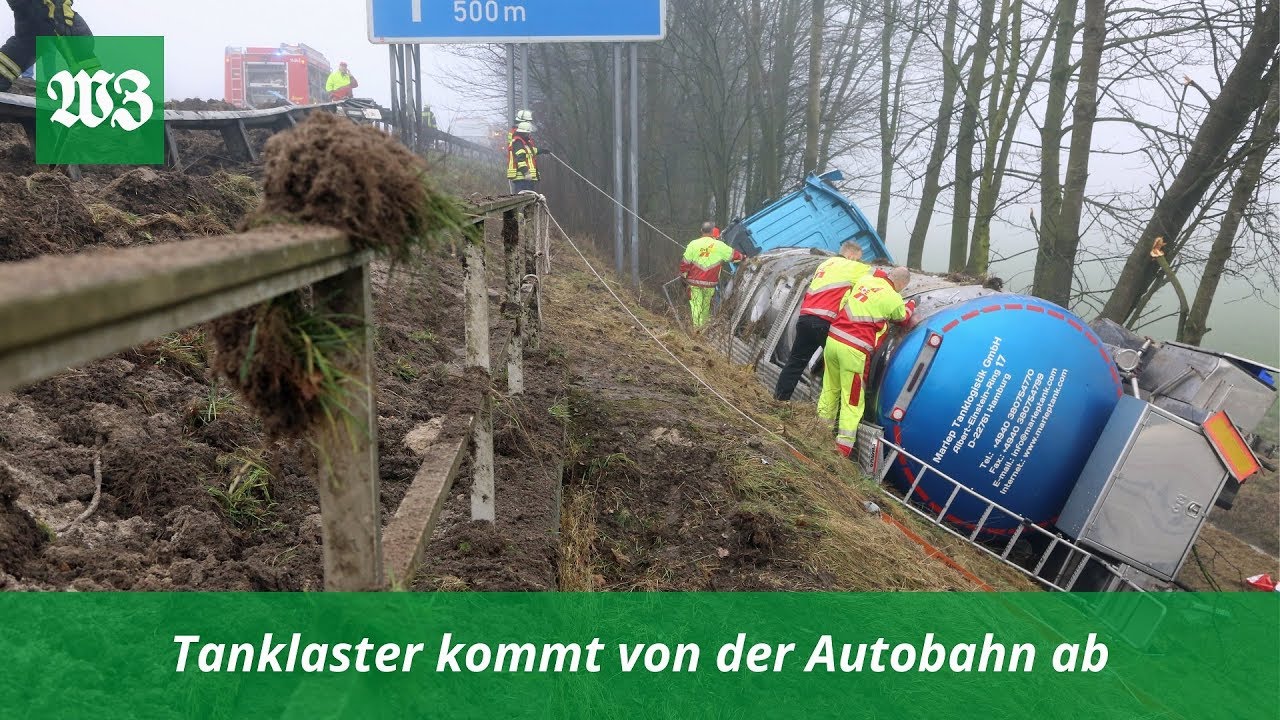 Unfall auf der A29 - Lastwagen stürzt Böschung hinab | Wilhelmshavener Zeitung