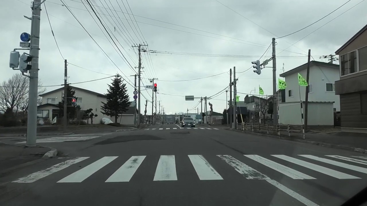 1丁目通 → 石狩川左岸堤防道路[ #滝川市 1080p 車載動画 2020ドライブ]：国道38号交点～3丁目通交点