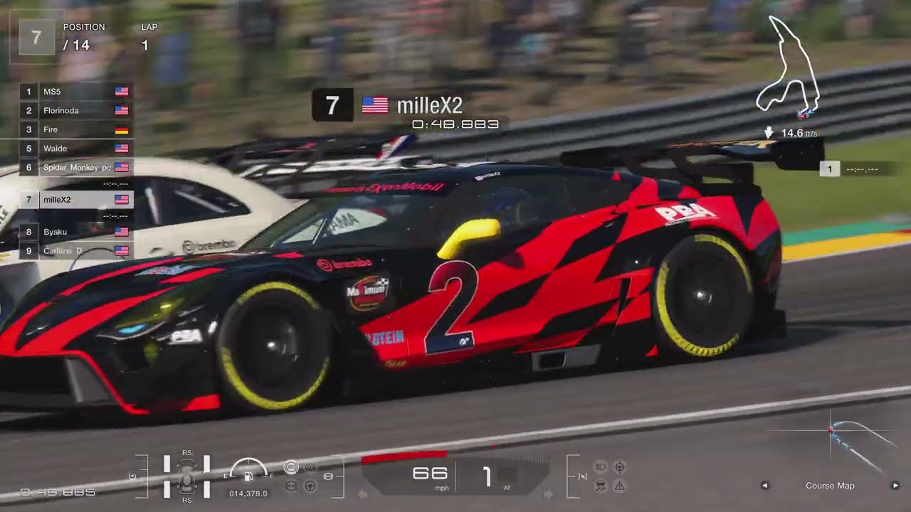 PRA sprint race at SPA 15min reverse grid 