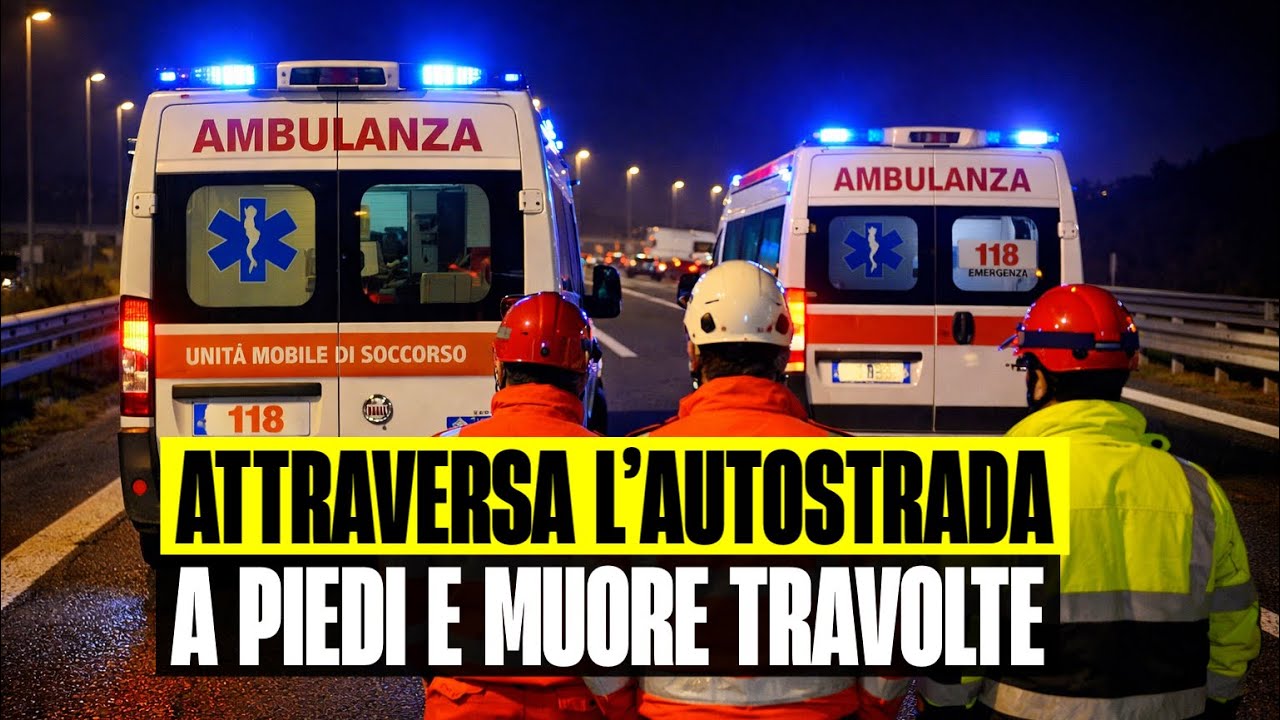 CHOC IN AUTOSTRADA A1: ATTRAVERSA LA CARREGGIATA A PIEDI E MUORE INVESTITO. FERITO L’AUTOMOBILISTA