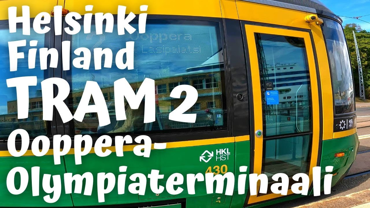Finland Helsinki Tram 2 Ooppera - Olympiaterminaali [4K60] Normal Speed