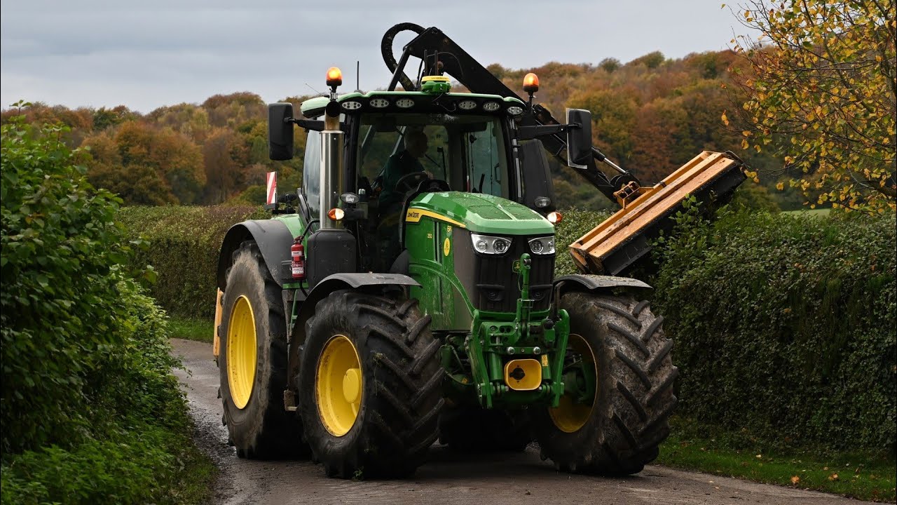 Hedge Cutting with John Deere 6R 250 & McConnel Trimmer - Hedge Cutting 2024