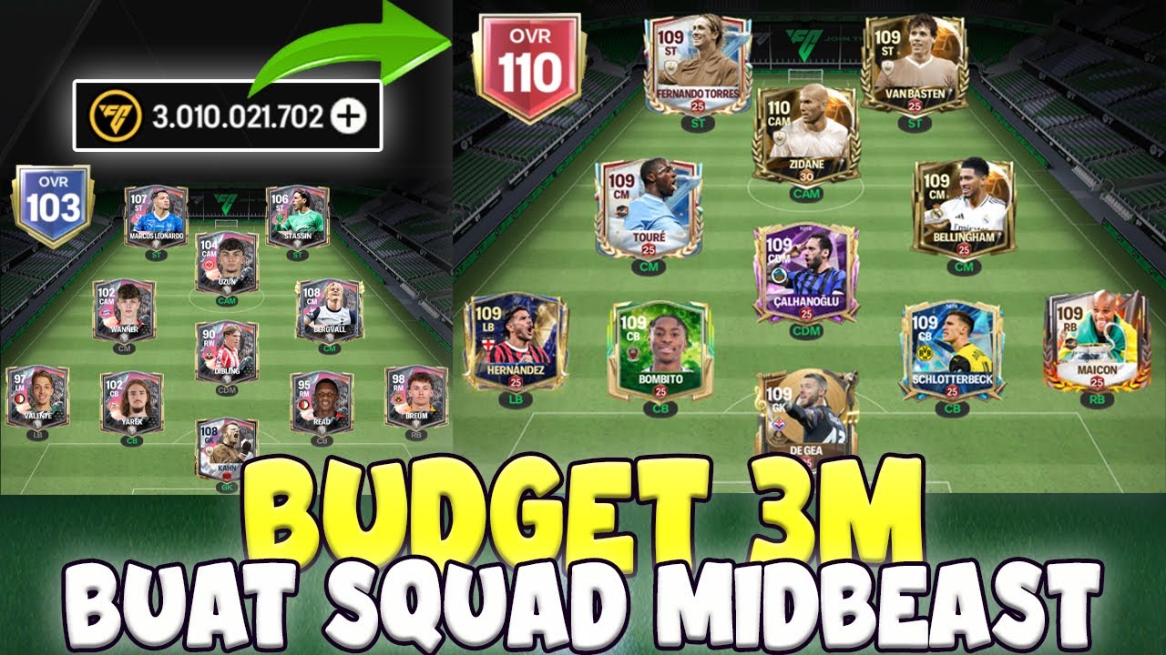 CHALLENGE BUAT SQUAD MIDBEAST BUDGET 3M!!