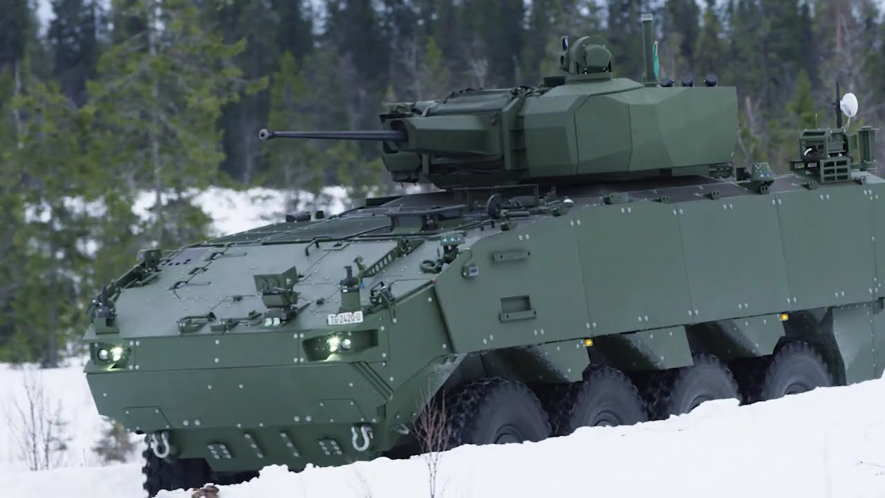 Piranha 5 and Elbit UT-30 MK2  turret - test firings in Norway