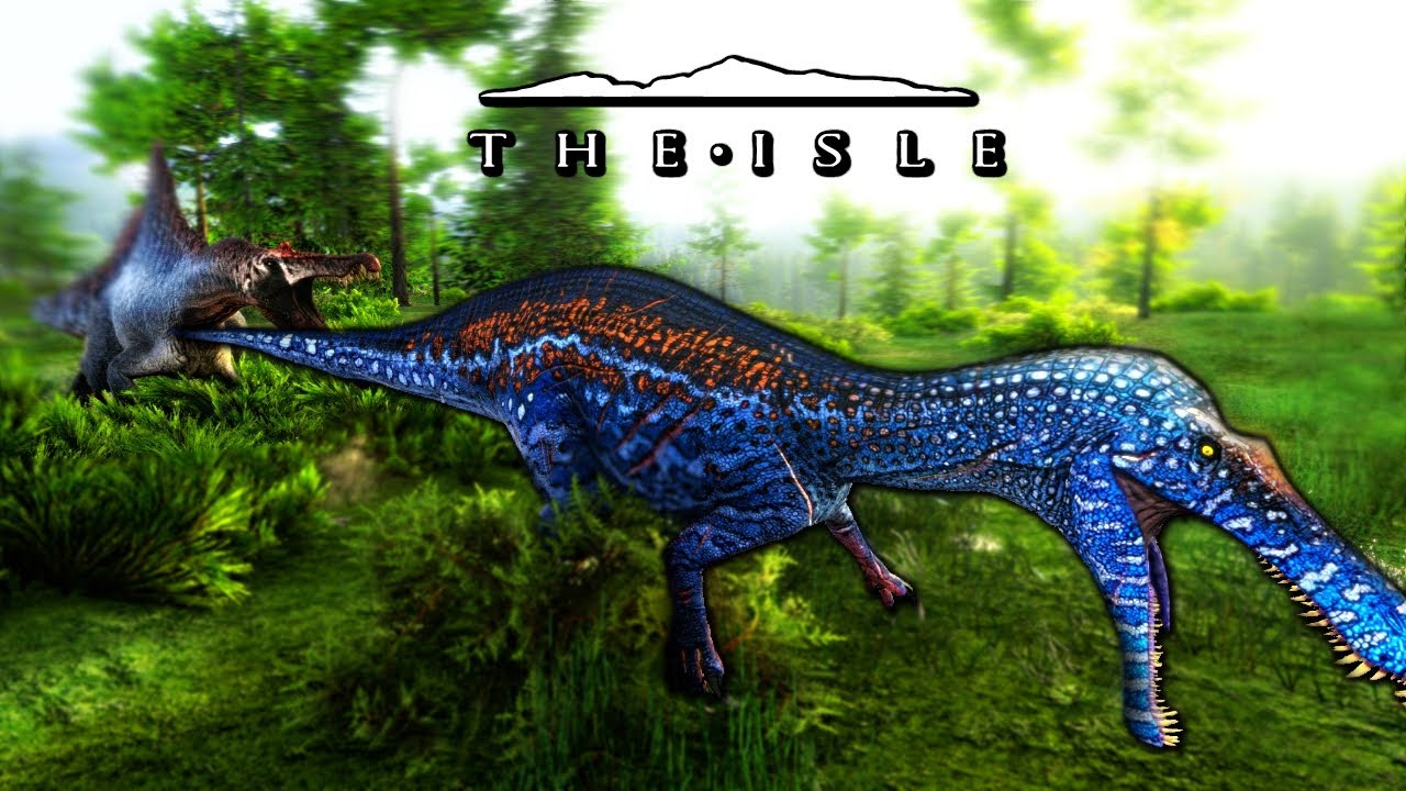 The Isle Realism - SUCHO HIDES FROM KING & QUEEN GIGA, SPINO AMBUSH , HUNTING UTAH ( Gameplay )