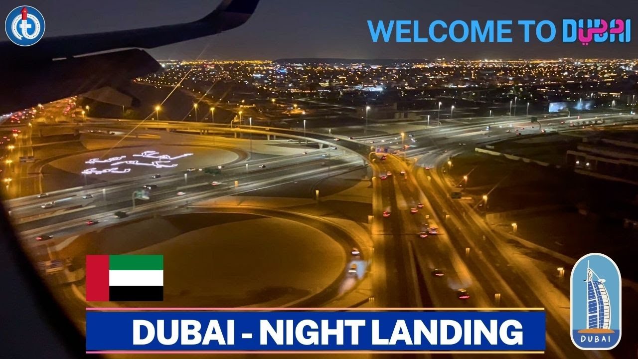 Beautiful Night Landing at Dubai Airport | Welcome To Dubai 🇦🇪