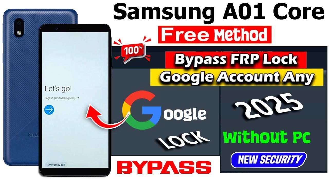 Samsung A01 Core Google /Frp Lock Bypass 2025 New Method 👉 Google Account Frp Unlock Without Pc ✔✔