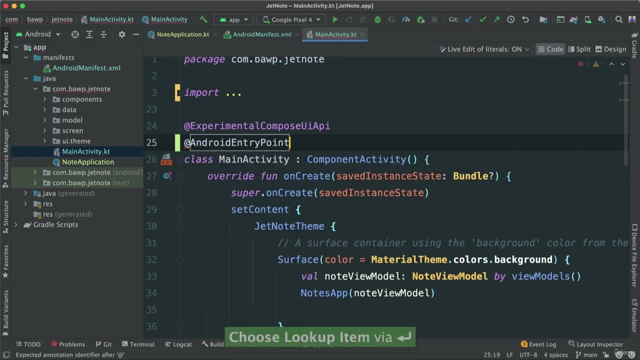 126 - Note App Improvements - Setting up App Hilt AppModule and the NoteApplication Component