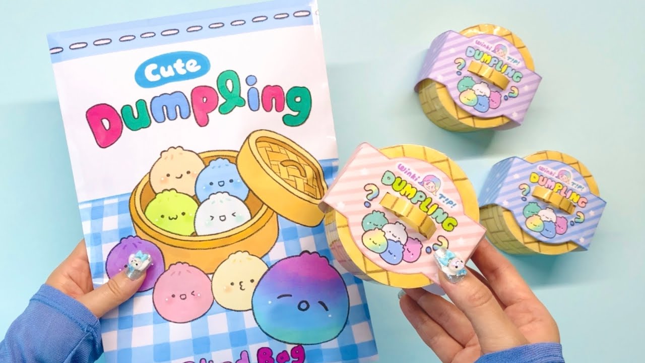 ☁️Blind Bag☁️Mystery Dumpling Squishy Unboxing | Paper DIY | Kawaii Food | ASMR | 귀여운 만두 스퀴시 언박싱