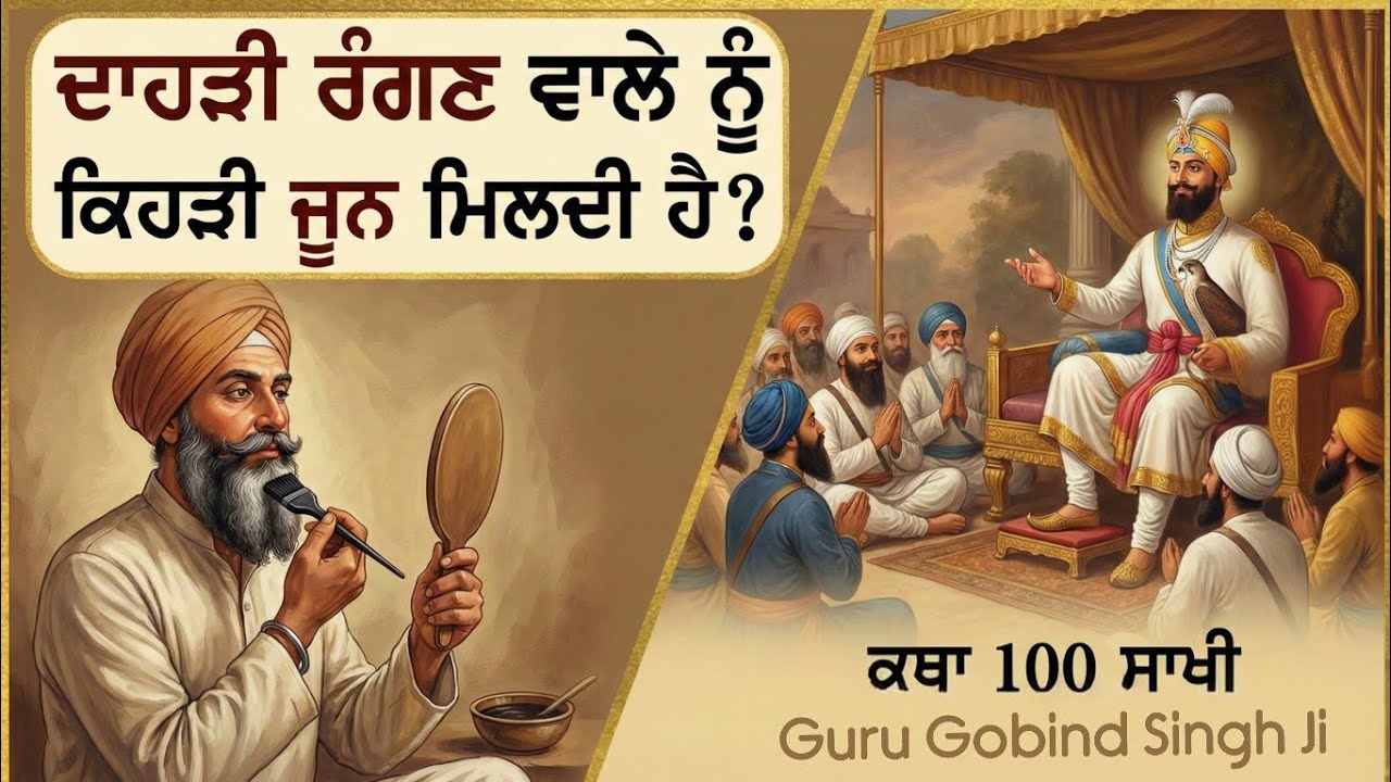 ਜਿਹੜੇ ਦਾਹੜੀ ਰੰਗਦੇ ਨੇ ਉਨ੍ਹਾਂ ਨੂੰ ਕਿਹੜੀ ਜੂਨ ਮਿਲਦੀ ਹੈ? || ਕਥਾ 100 ਸਾਖੀ || Guru Gobind Singh Ji