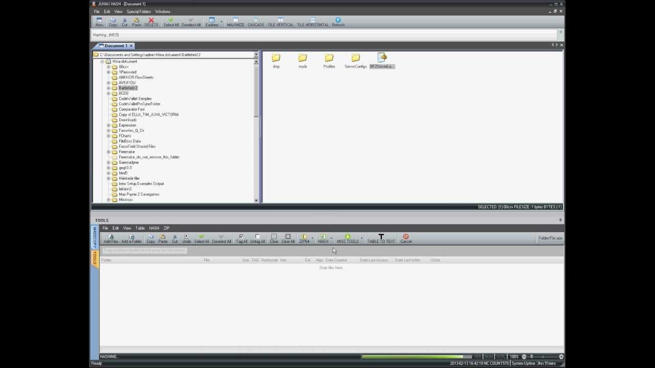 How can I generate a hash value for a folder, cd, dvd etc?