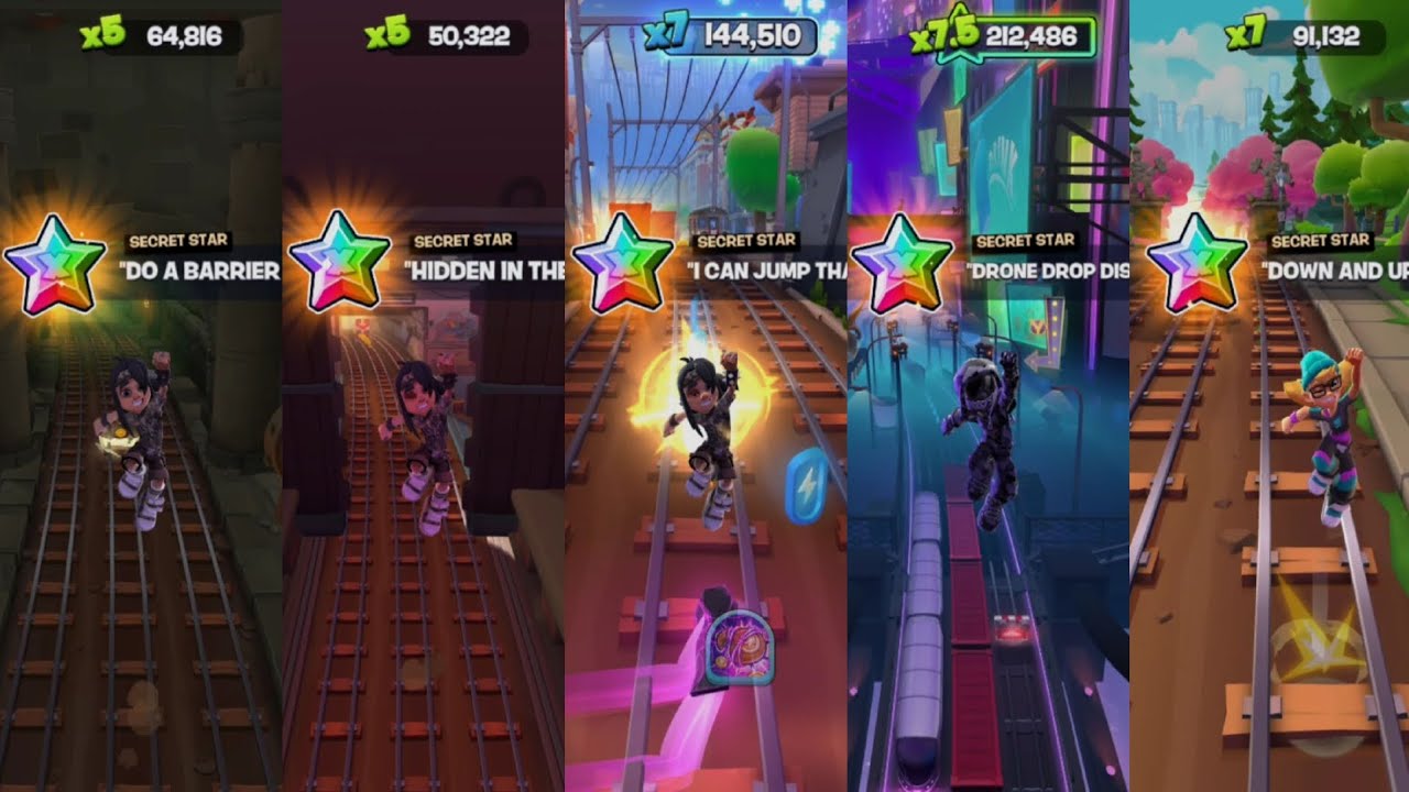 SUBWAY SURFERS CITY - 100% ALL SECRET STAR LOCATIONS 