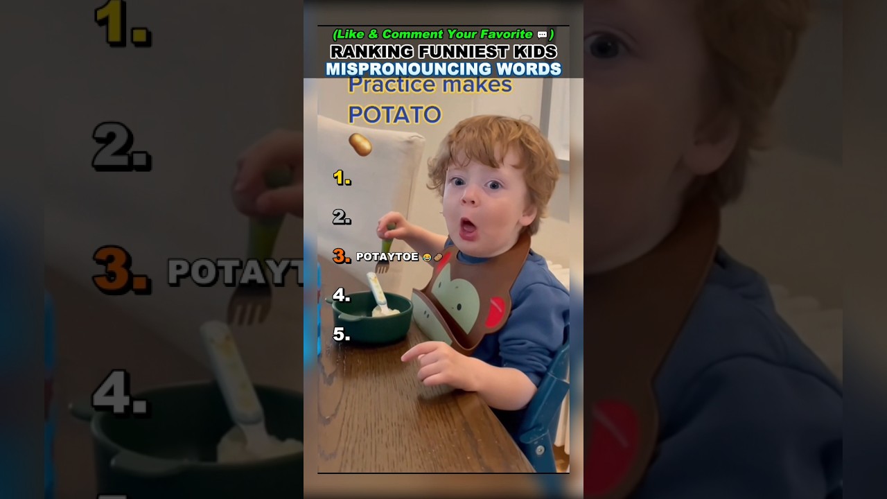 Ranking The Funniest Kids Mispronouncing Words 😂 usa #funnykids #shorts