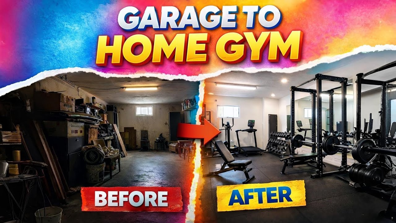 I Turned My Old Garage Into a Dream Home Gym🏋🏻 (INSANE Transformation!)
