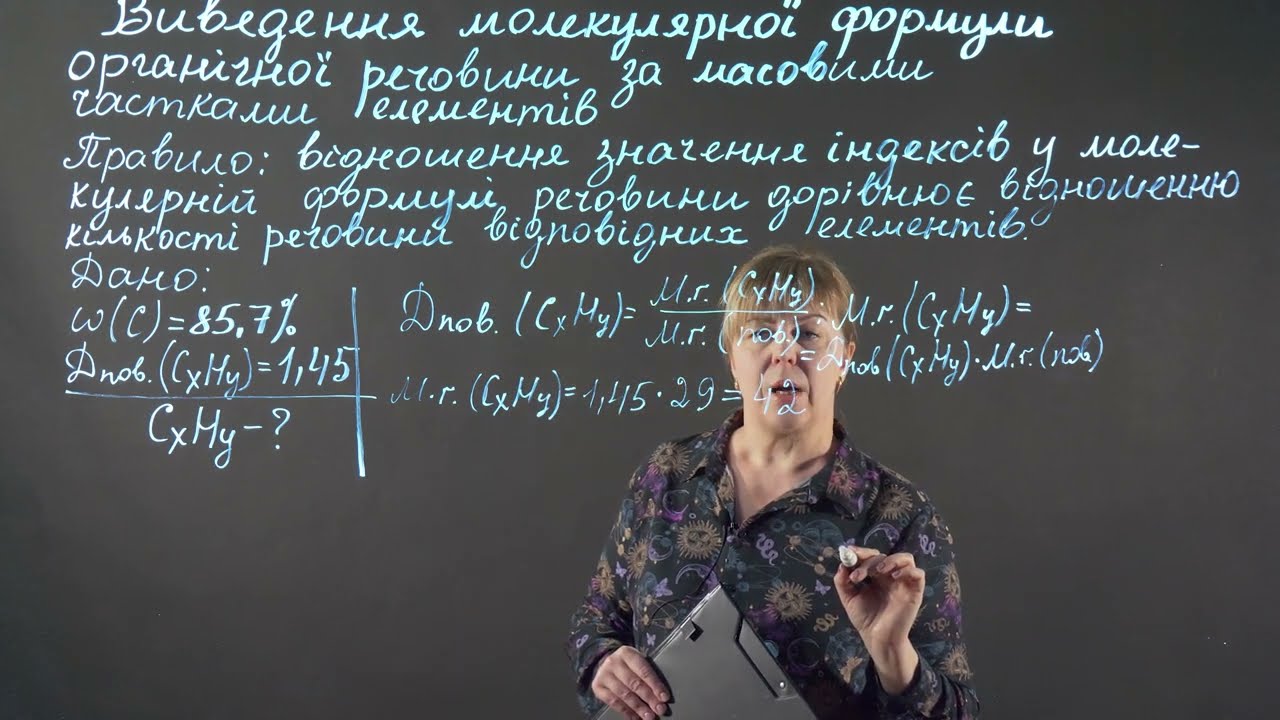 Виведення молекулярної формули за масовою часткою. НМТ/ЗНО | Хімія 10 клас