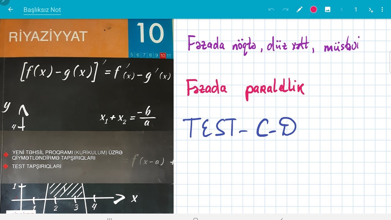 DİM X Fəzada paralellik Test C-D