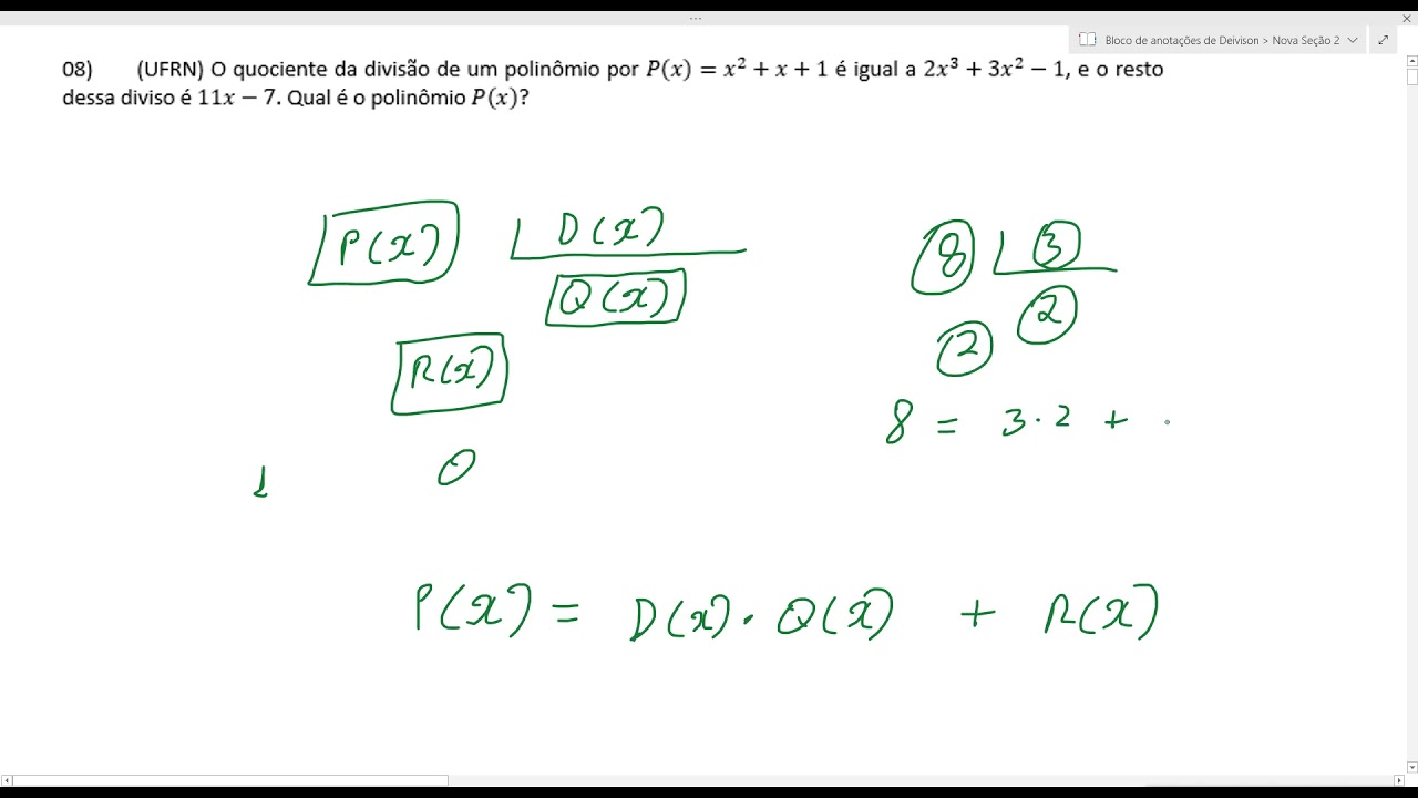 Resolução de exercícios sobre polinômios: 7 - 10