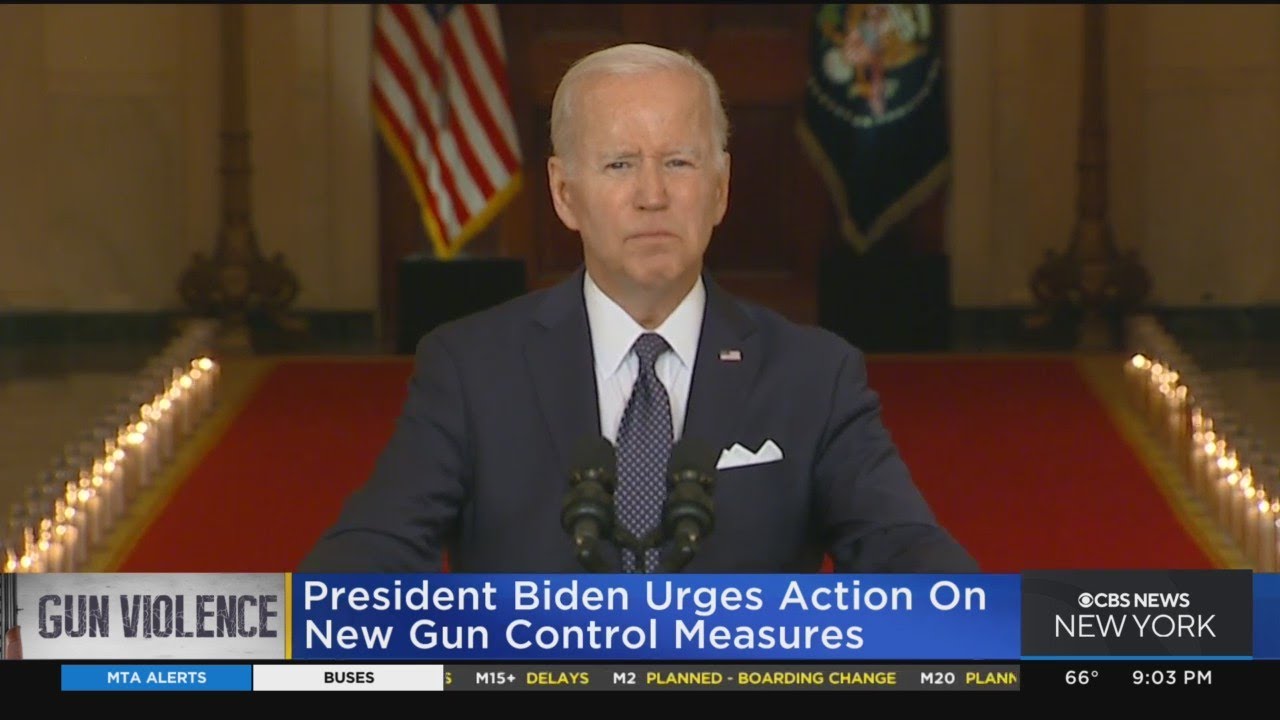 President Biden urges action of new gun control measures