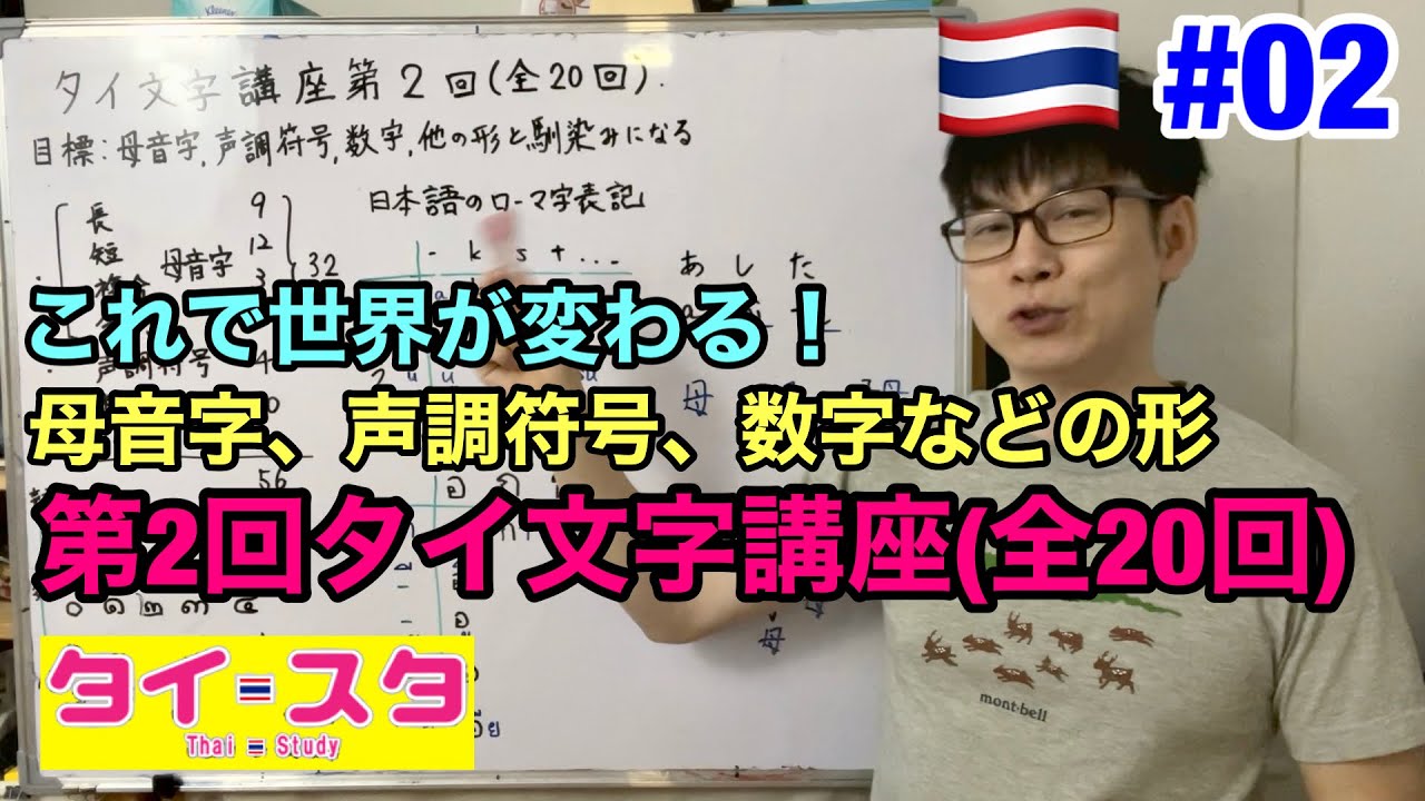 タイ文字講座第2回　母音字、最長符号、数字等の形　タイスタディ/Thaistudy.net