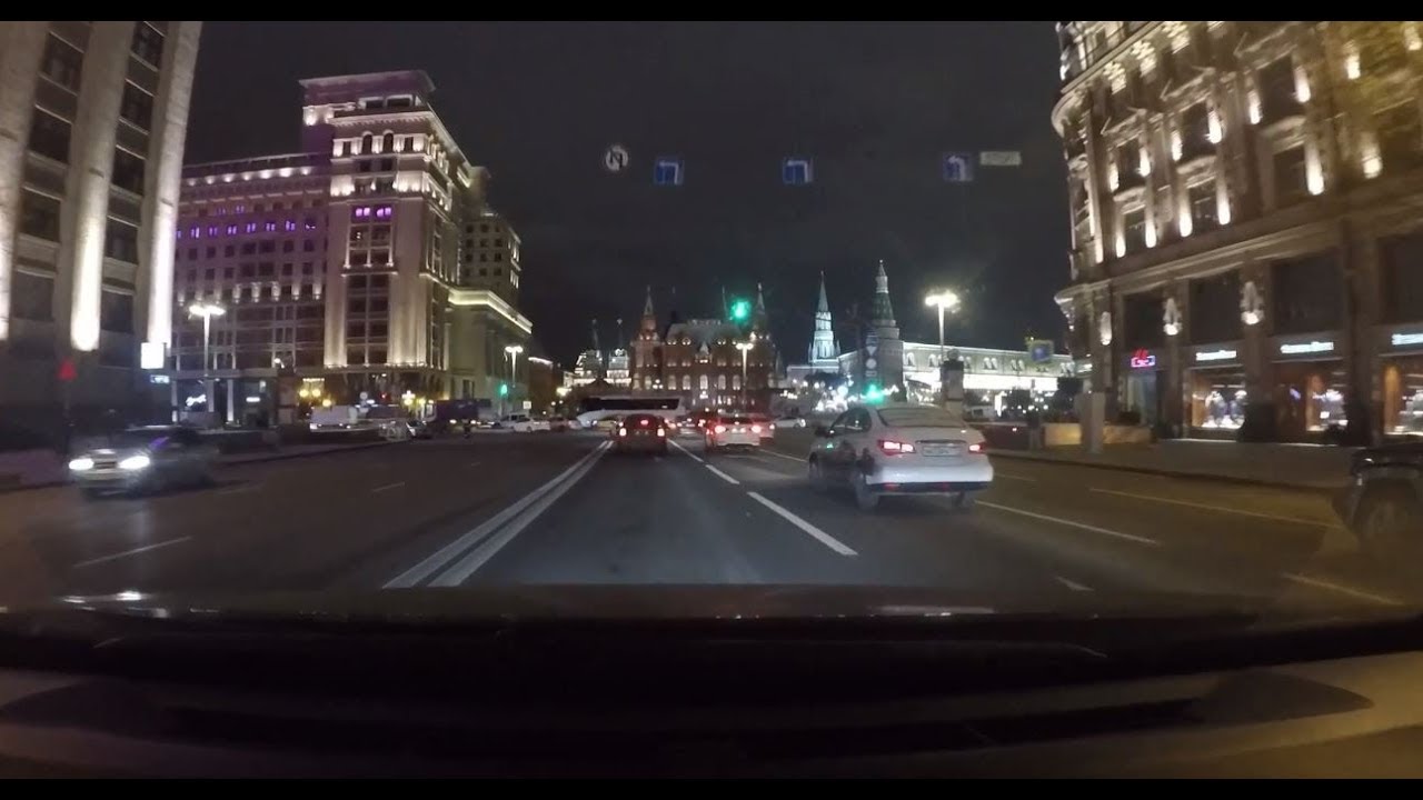 🚘Яркие огни Москвы - супер освещение ночного города! Поездка по Москве! Driving in Moscow
