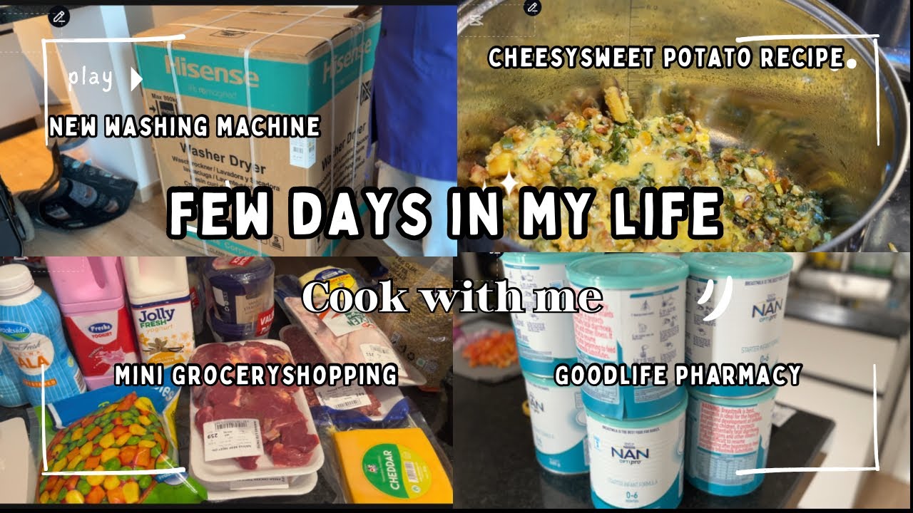 New washing machine/ cook with me/ cheesy sweet potato recipe /minigrocery restock/Goodlife pharmacy