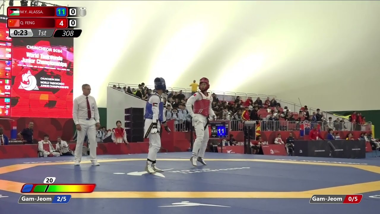 308 Round of 64 Men  68kg JOR M Y  ALASSA  CHN Q  FENG