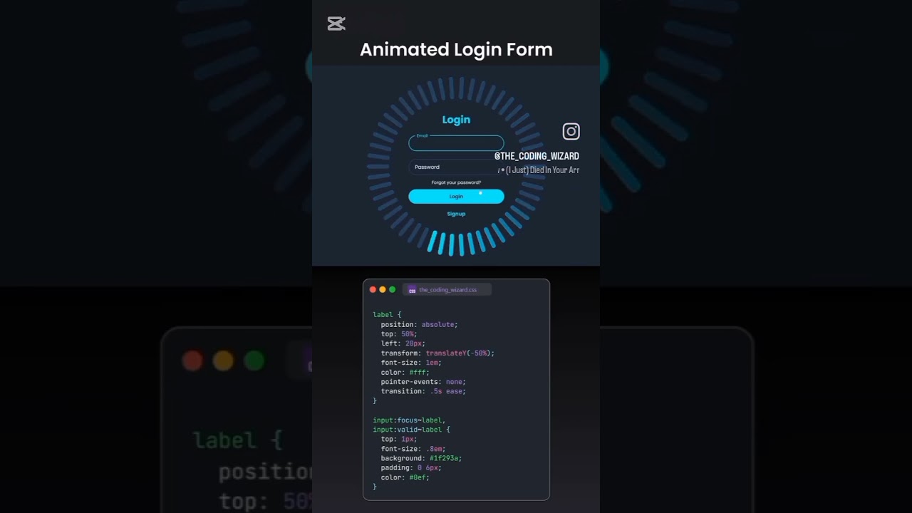 Animated Login Form Using HTML, CSS & JavaScript | Modern UI Design #loginform #animated #uidesign